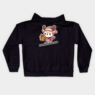 Cute Christmas Deer with Costume Kids Hoodie